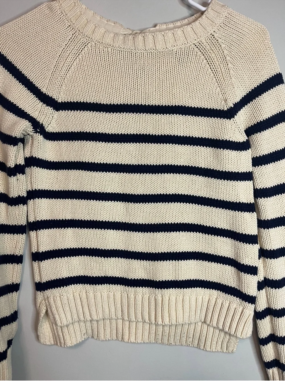 GAP kids Cream and Black Striped Crewneck Sweater xxl 14/16